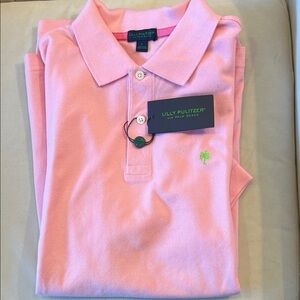 Lilly Pulitzer Light Pink Polo with Green Logo